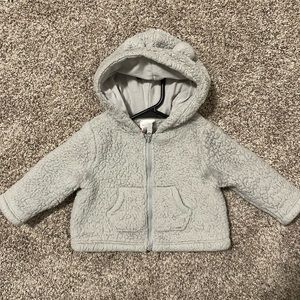 Sherpa grey hooded zip up jacket